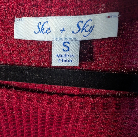 She + Sky Boho Long Sleeve Winter Top Size S - Picture 5 of 8